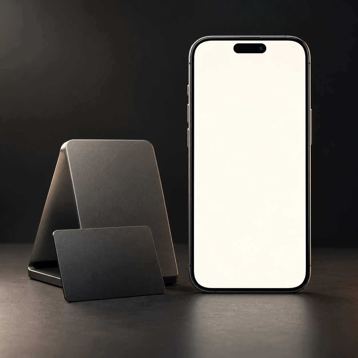 Предметная композиция NFC-устройств из матового графита и титана
